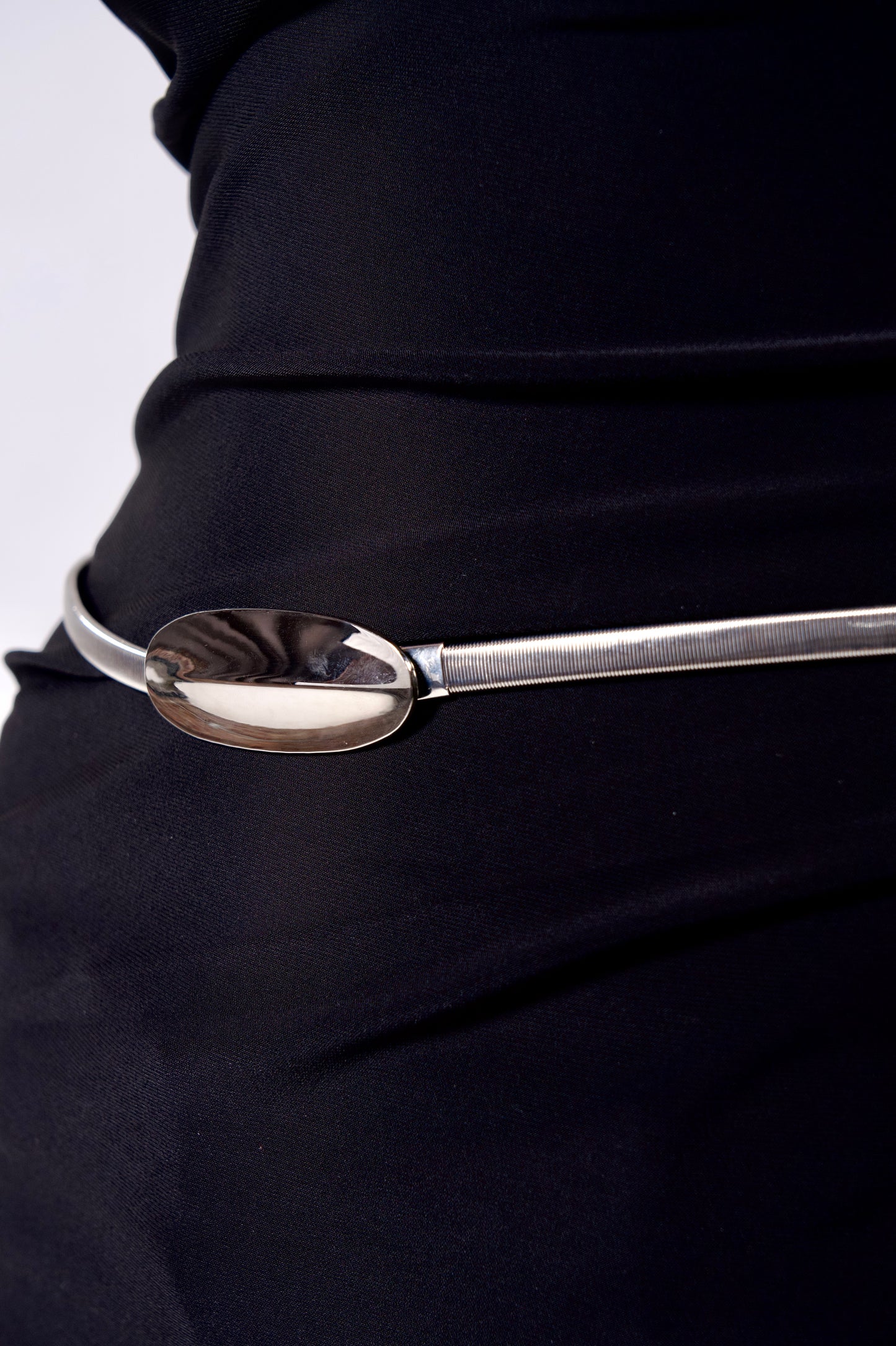 Sleek Silver Adjustable Belt