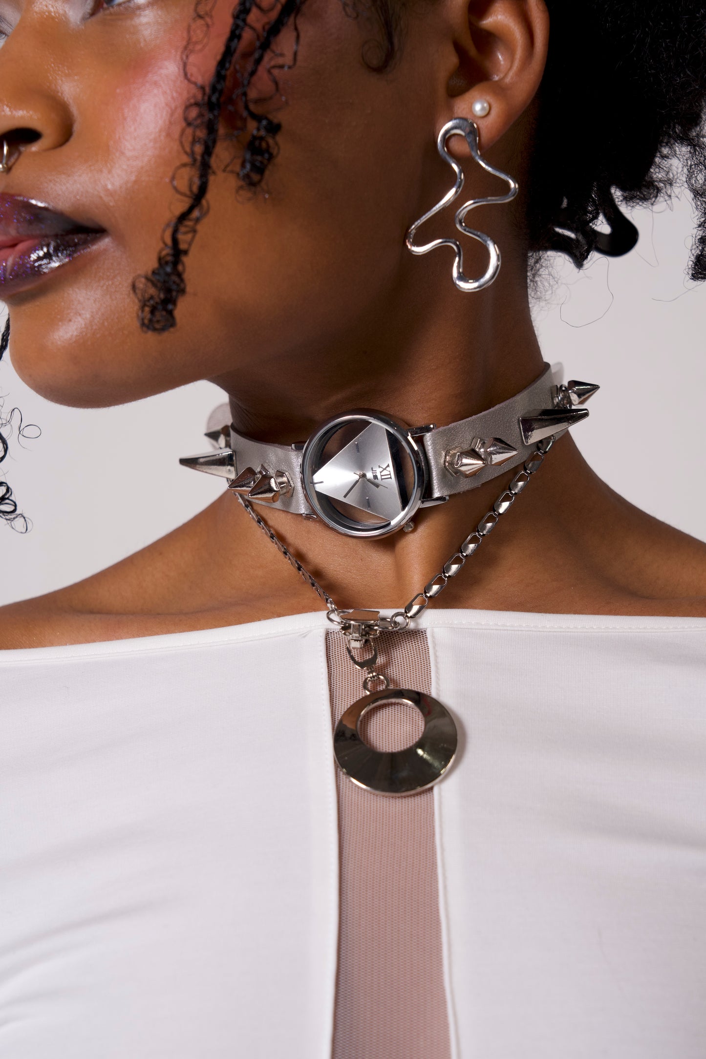 Streamlined Silver Texture Earrings