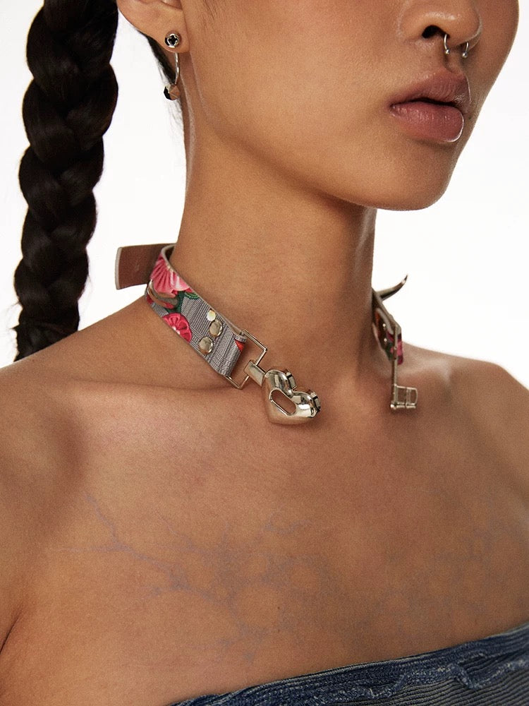 Floral Studded Detachable Choker