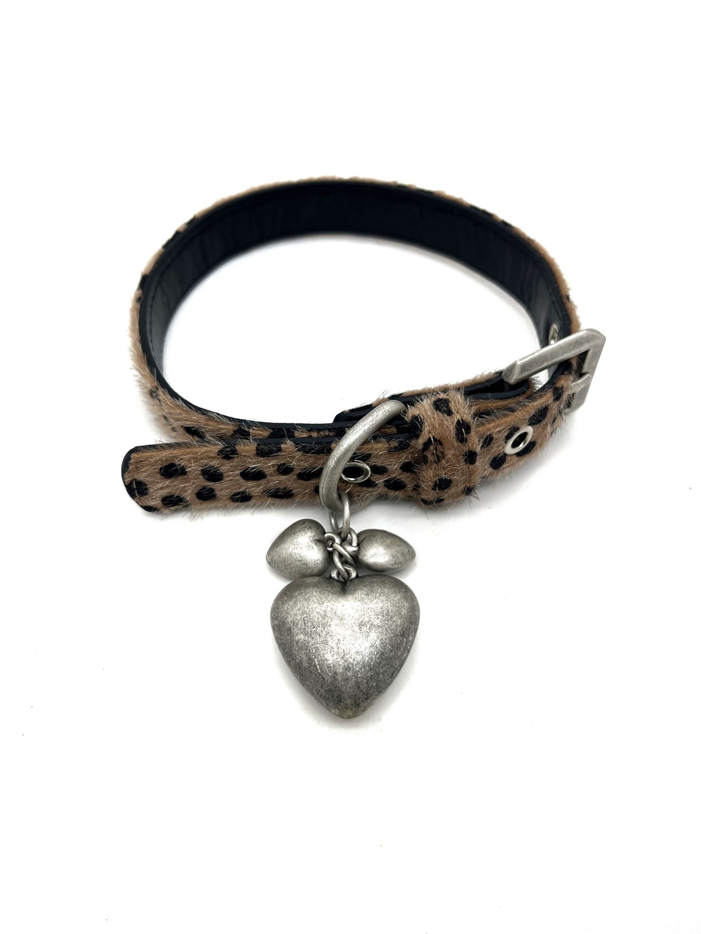 Leopard Print Heart Choker