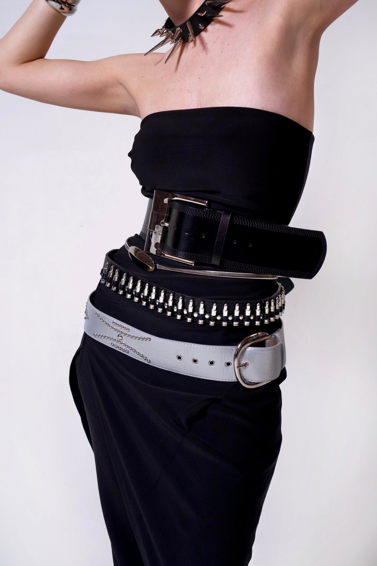 Sleek Silver Adjustable Belt