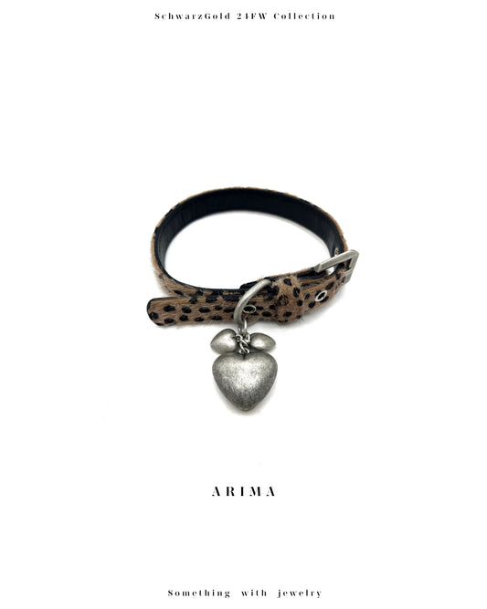 Leopard Print Heart Choker