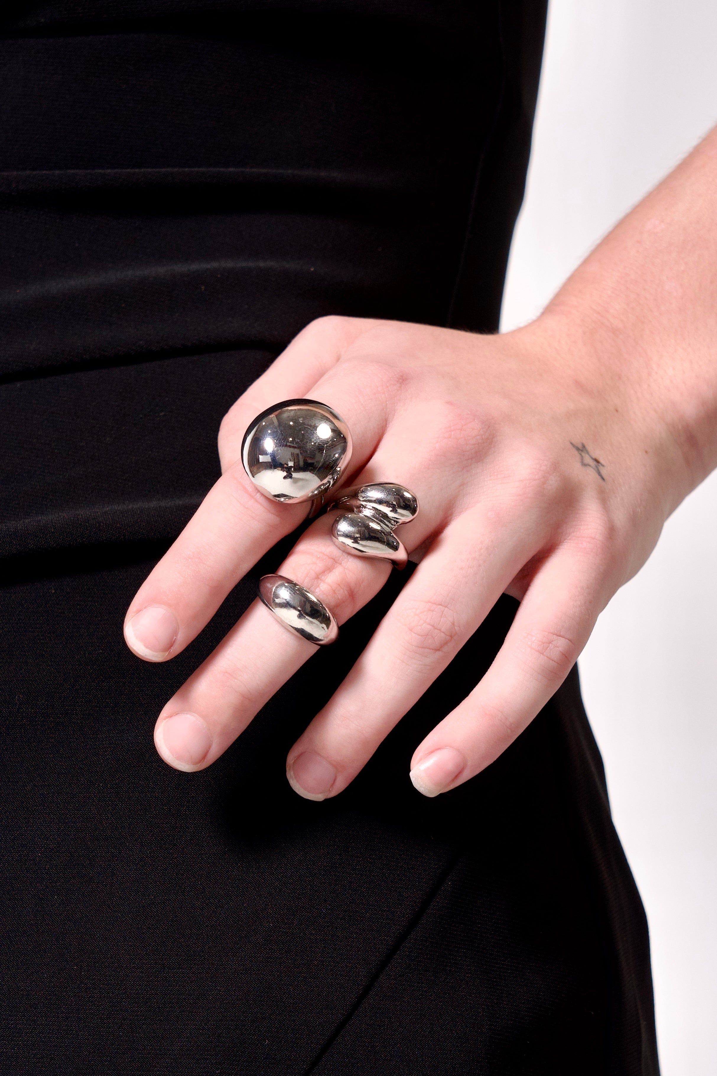 Fusion Stacks Silver-colored Rings