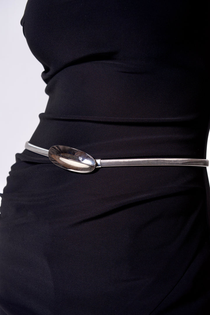 Sleek Silver Adjustable Belt