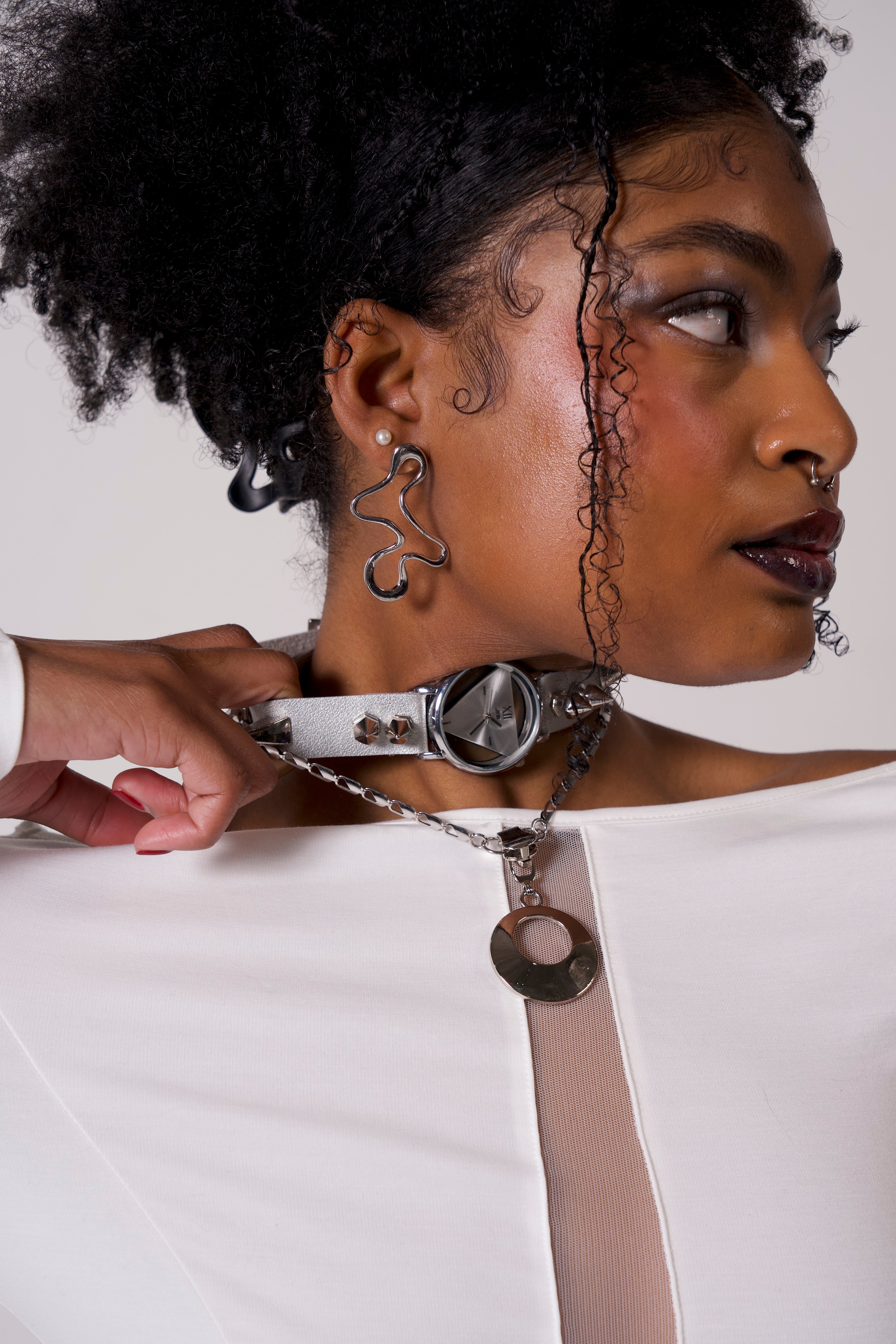 Streamlined Silver Texture Earrings