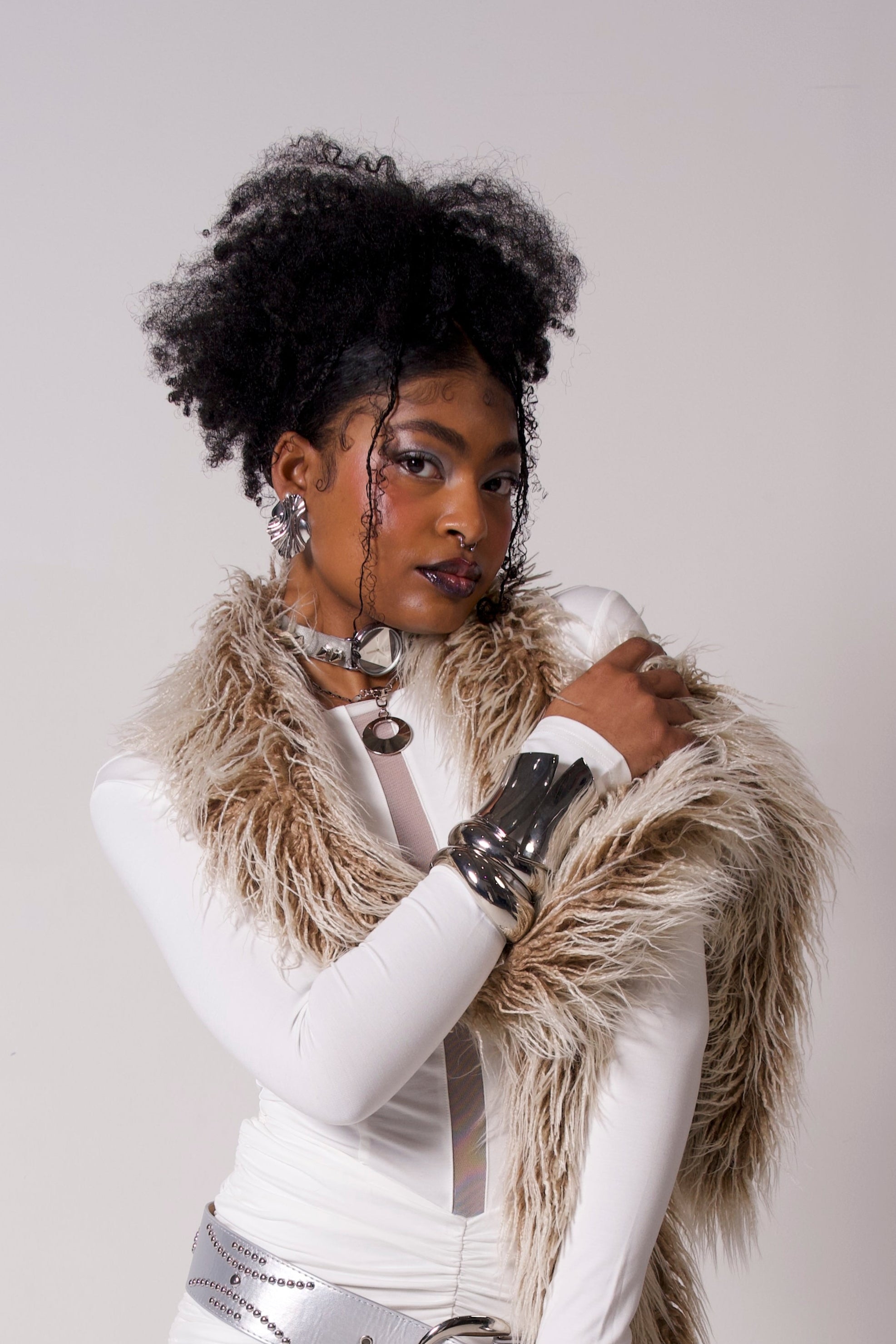 Silver Mermaid Texture Earrings