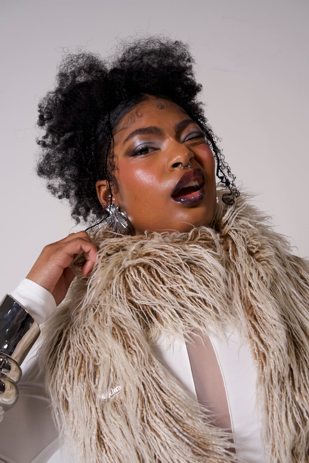 Silver Mermaid Texture Earrings