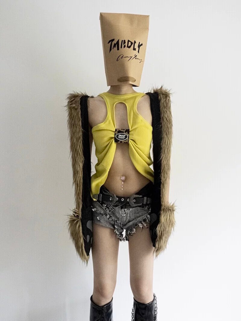 Bright Yellow Knitted Top