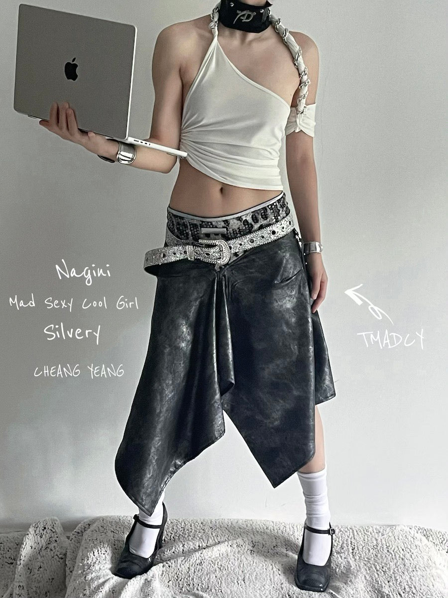 Single Sleeve Halter Top