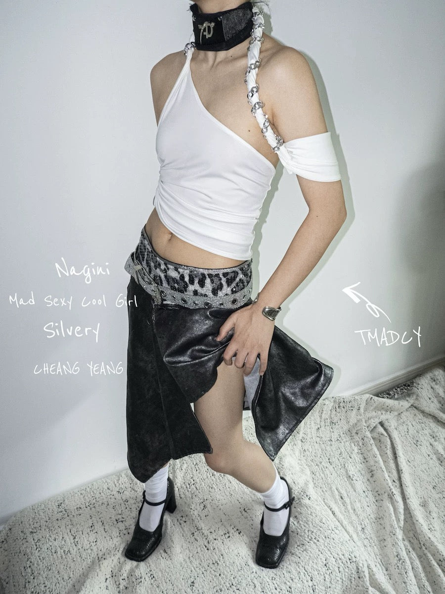 Single Sleeve Halter Top