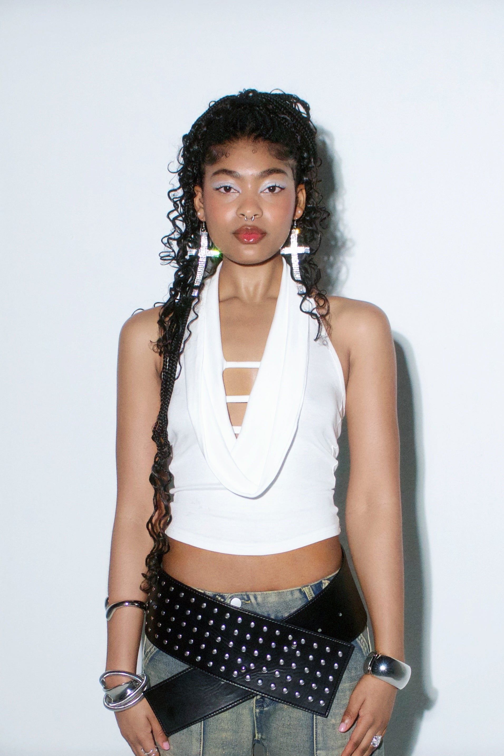 Strapped Drape Halter Top