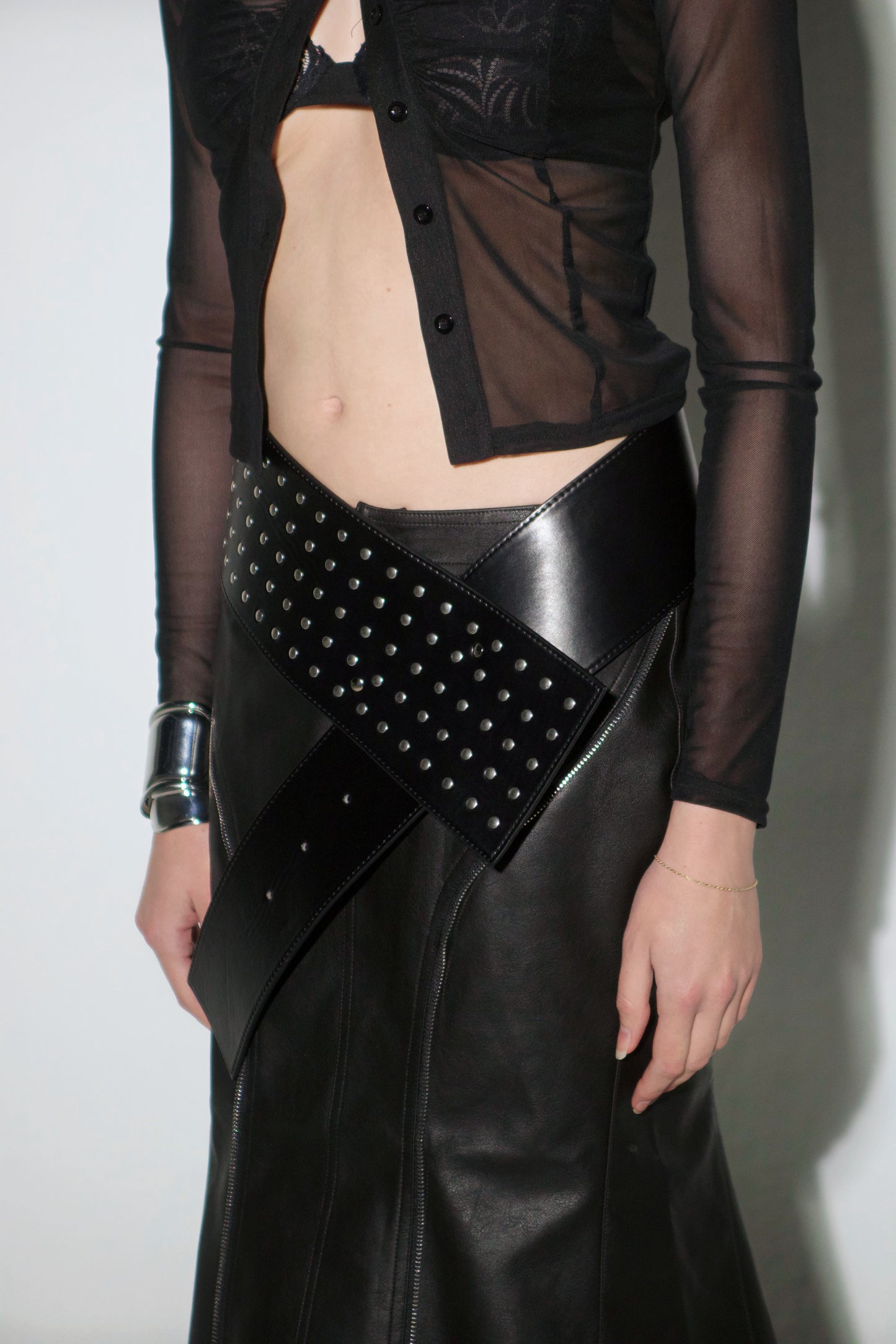 Wide Studded Belt