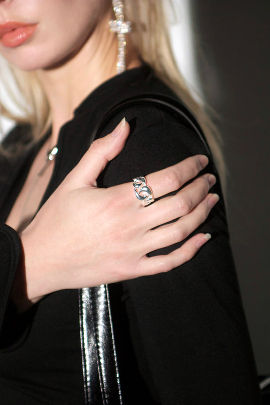 Liquid Form Sterling Silver Ring