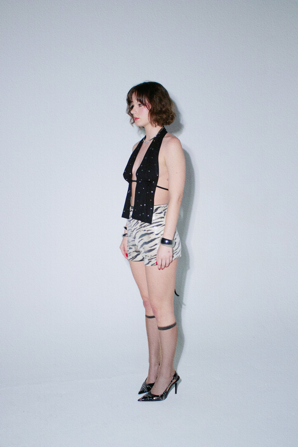 Crystal Stud Halter Vest Top