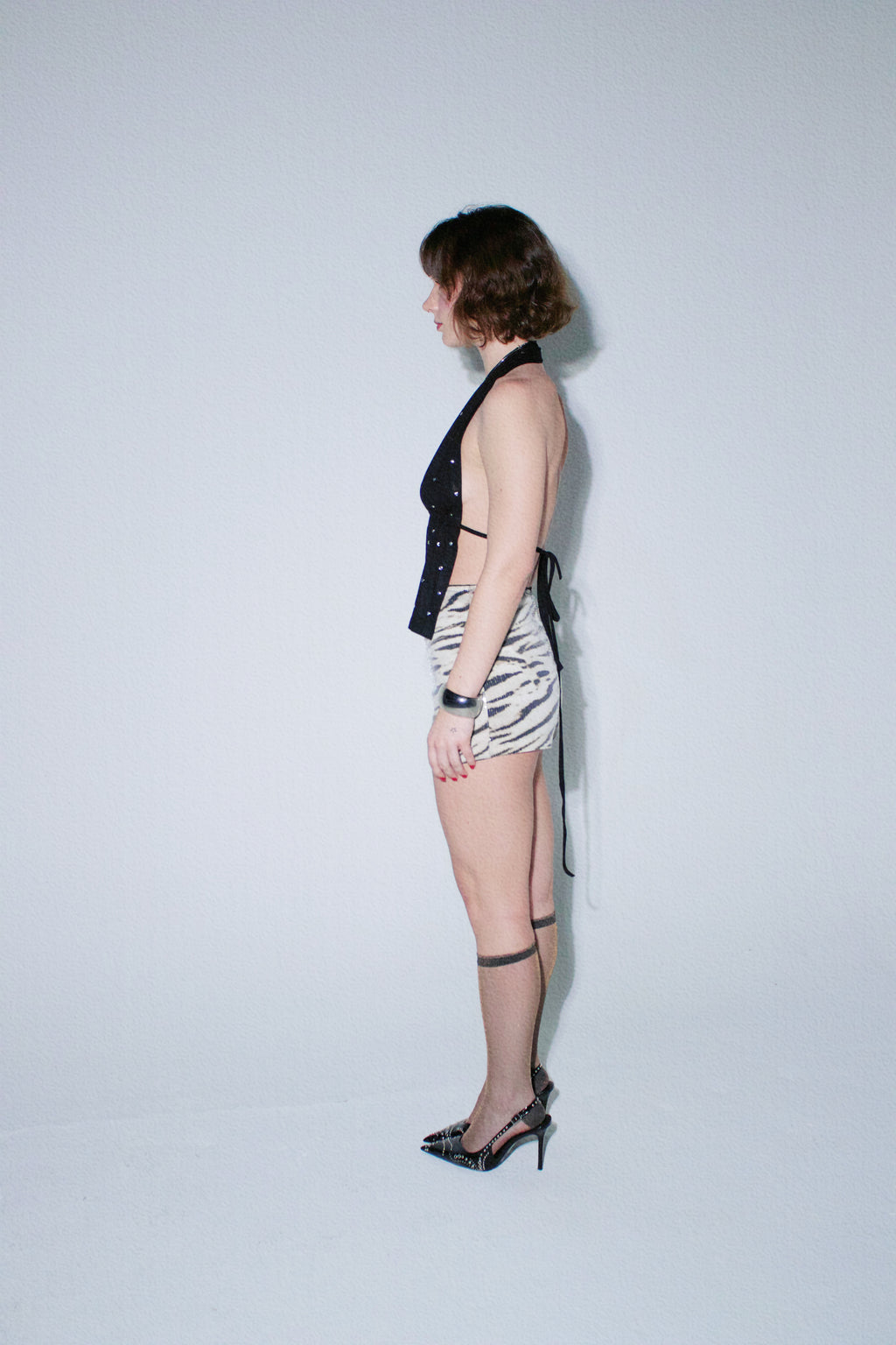 Crystal Stud Halter Vest Top