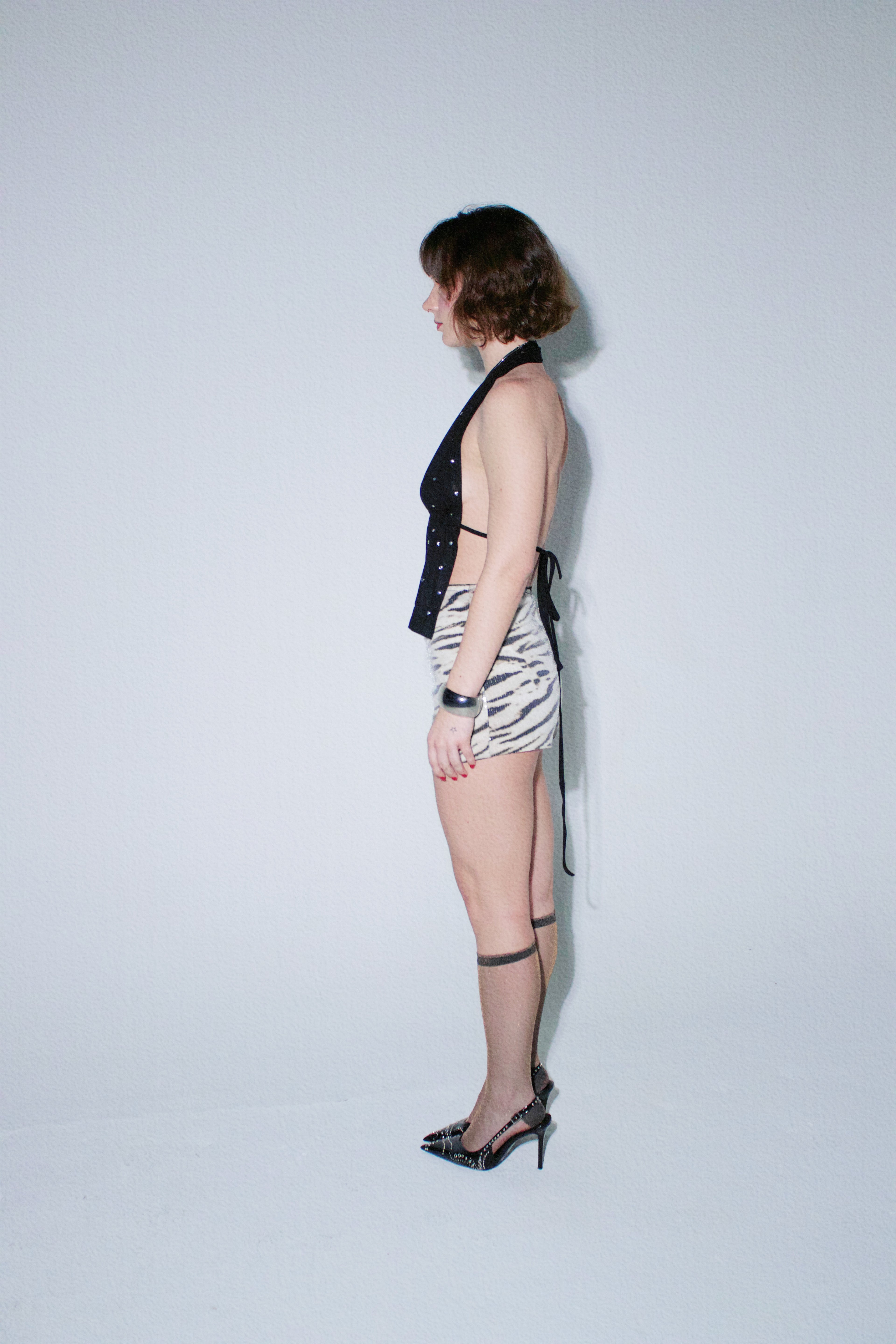 Crystal Stud Halter Vest Top