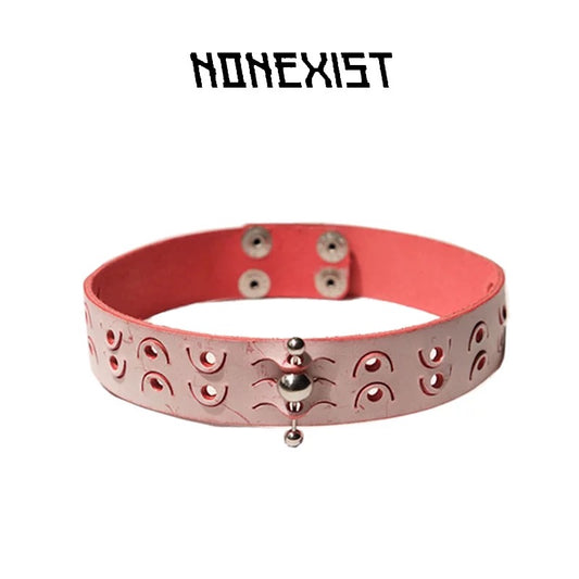 Titanium Steel Leather Texture Choker