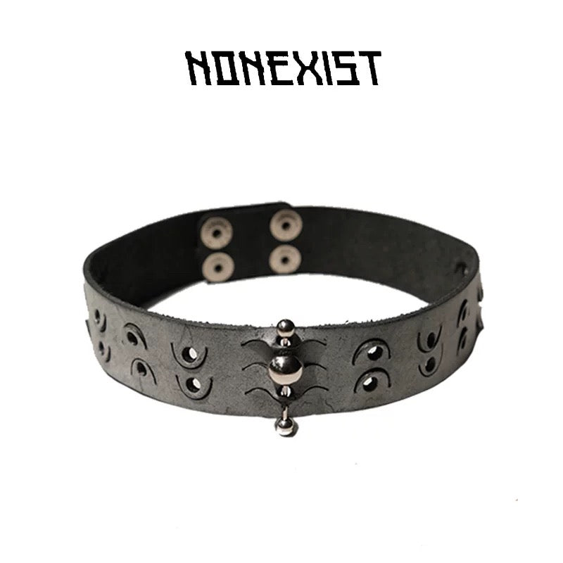 Titanium Steel Leather Texture Choker