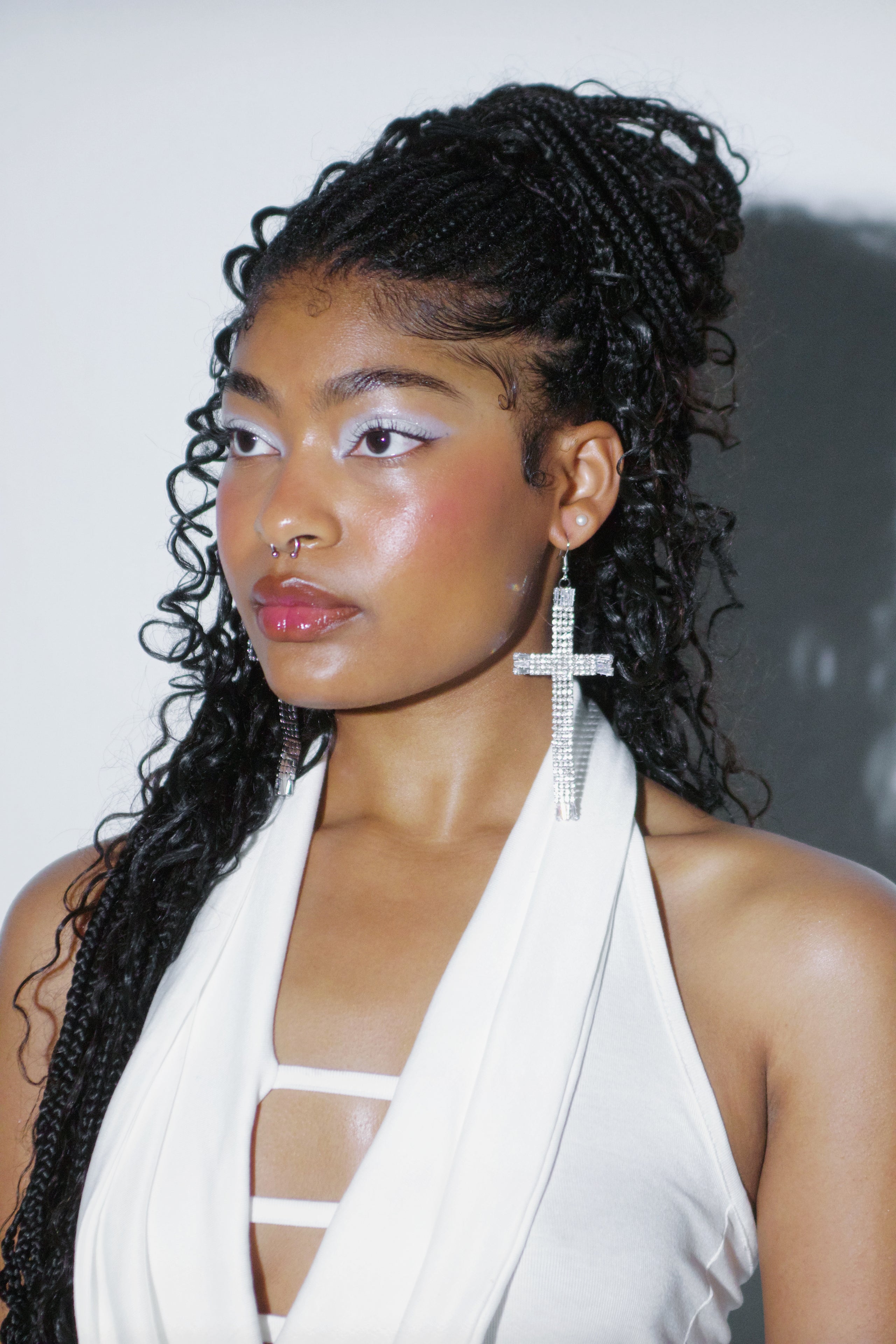 Silver Cross Earrings