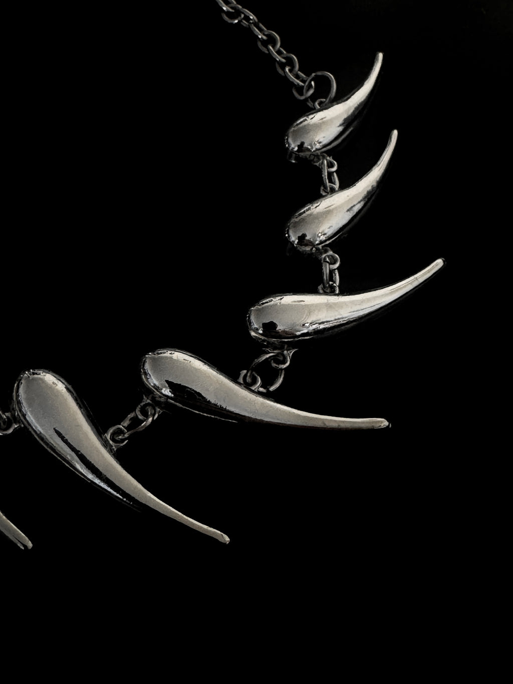 Crescent moon metallic necklace