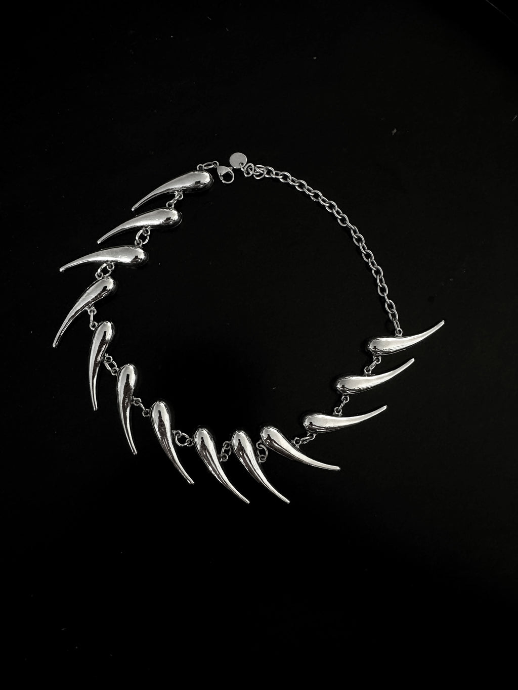 Crescent moon metallic necklace