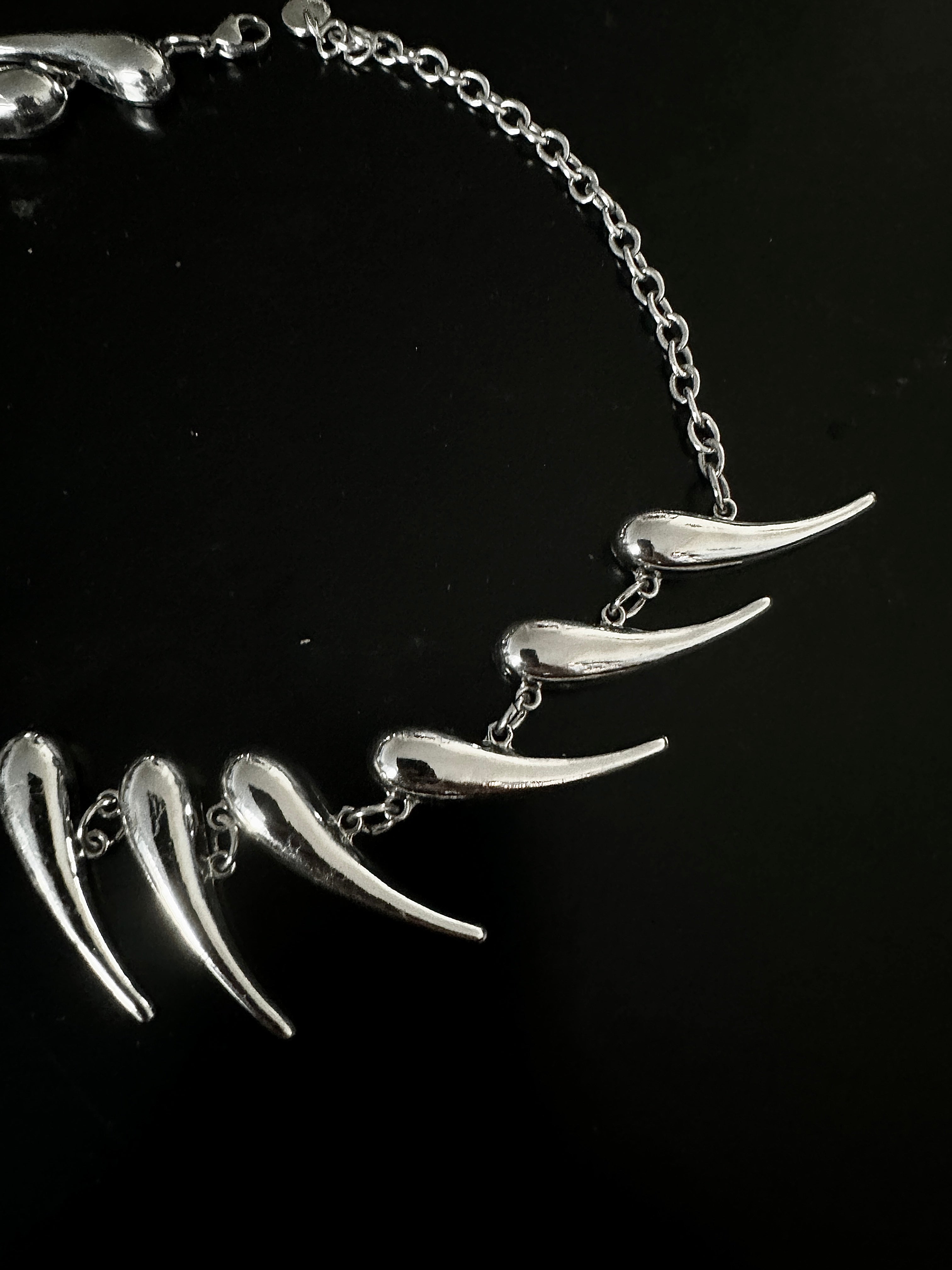 Crescent moon metallic necklace
