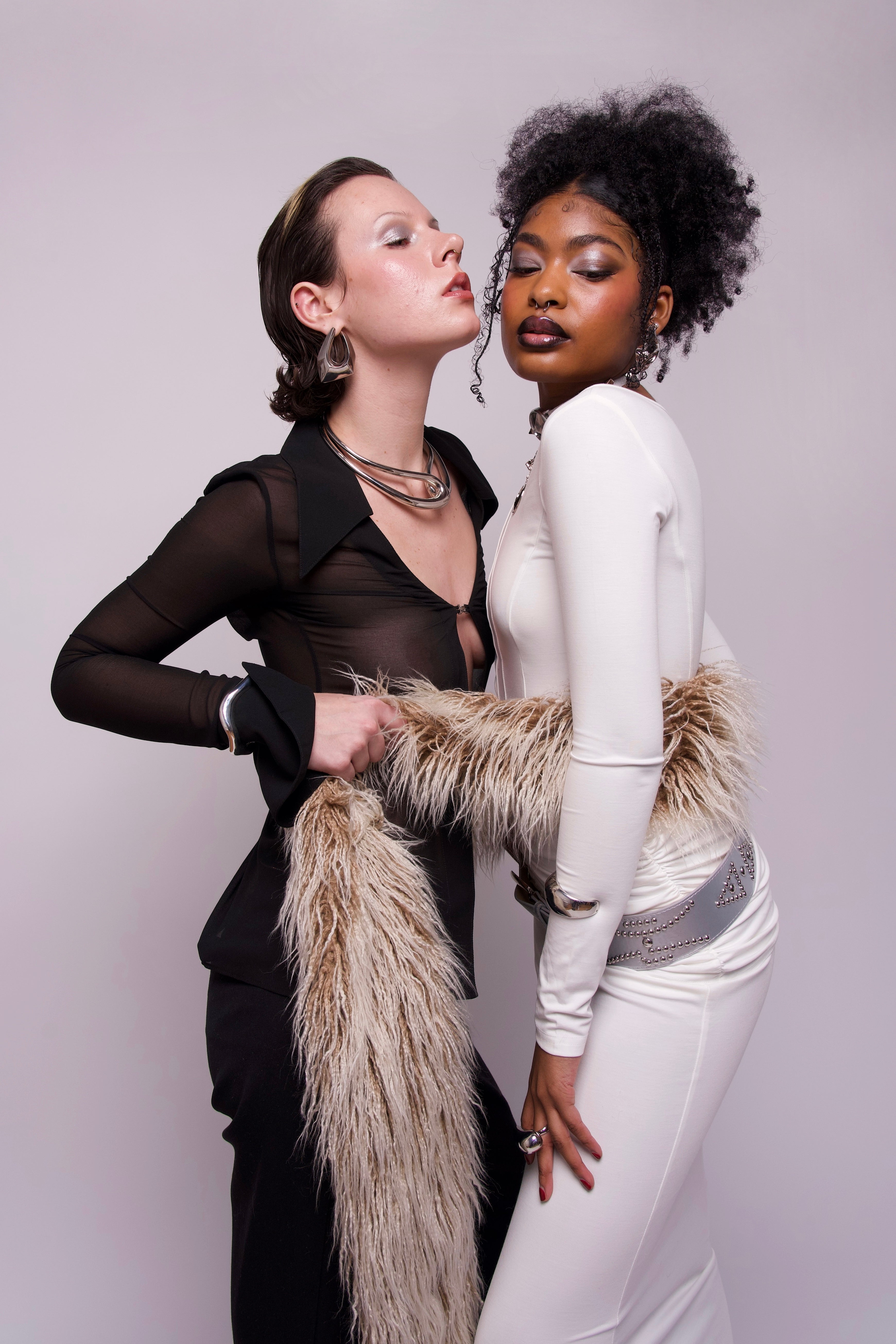 Faux Fur Beige Scarf