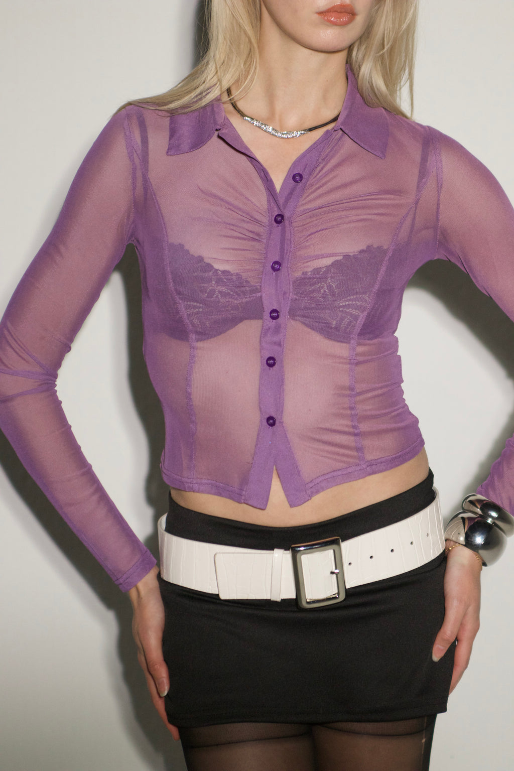 White Croc Buckle Belt