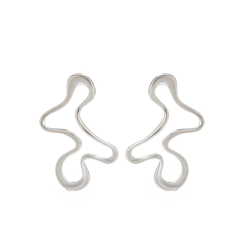 Streamlined Silver Texture Earrings