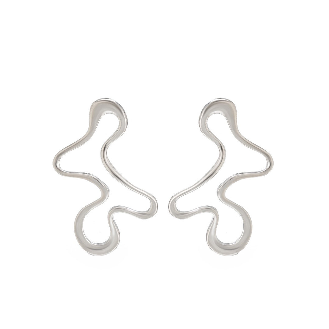 Streamlined Silver Texture Earrings