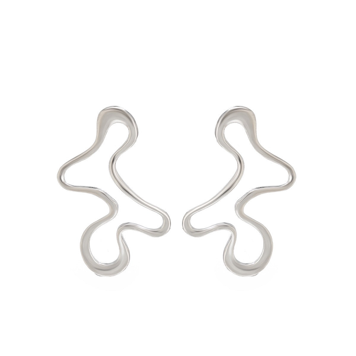 Streamlined Silver Texture Earrings