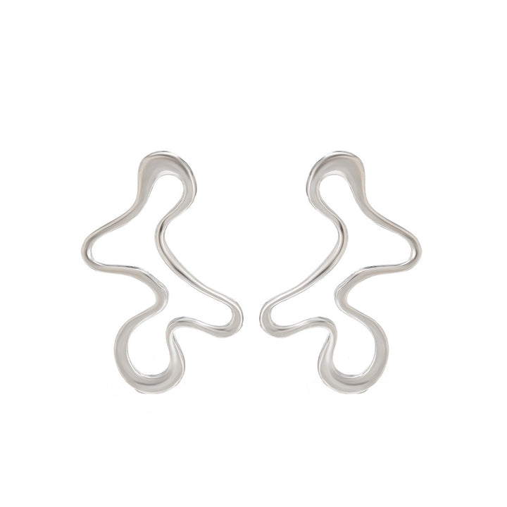 Streamlined Silver Texture Earrings
